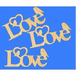 Заготовка из фанеры 3 мм слова "Love" № 3, 15 см. ( 1 шт )