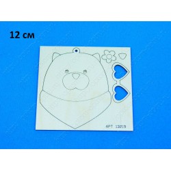 Заготовка из фанеры 3 мм "Медведь 12 см." ( 1 шт )