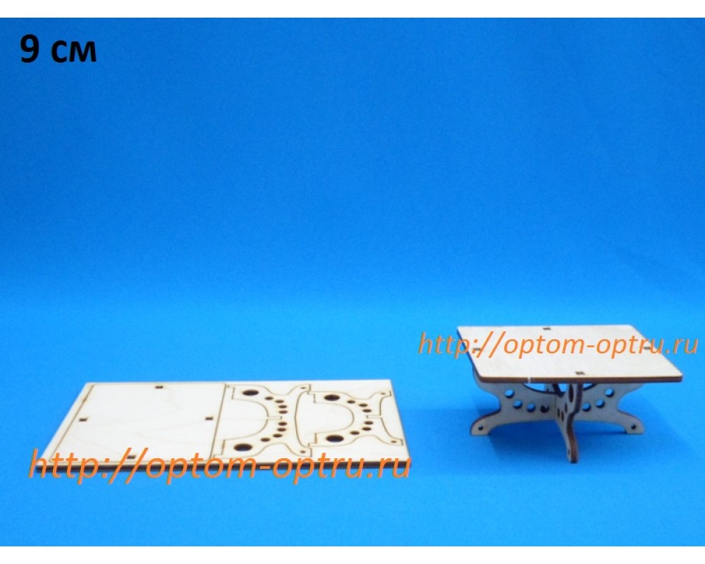 Заготовка из фанеры 3 мм "Стол 9 см". ( 1 шт )