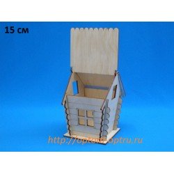 Заготовка из фанеры 3 мм шкатулка "Домик 15 см." ( 1 шт )