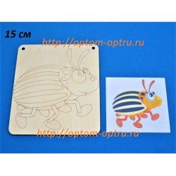 Заготовка из фанеры 3 мм " Раскраска Жук № 2, 15 см." ( 1 шт. )